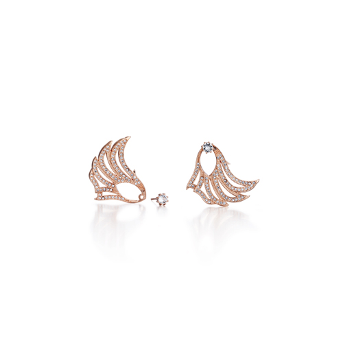 Devil&#039;s wing earring rose gold
