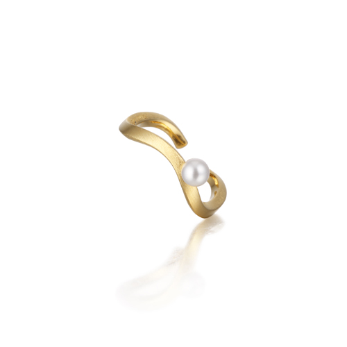WAVE pearl ring gold