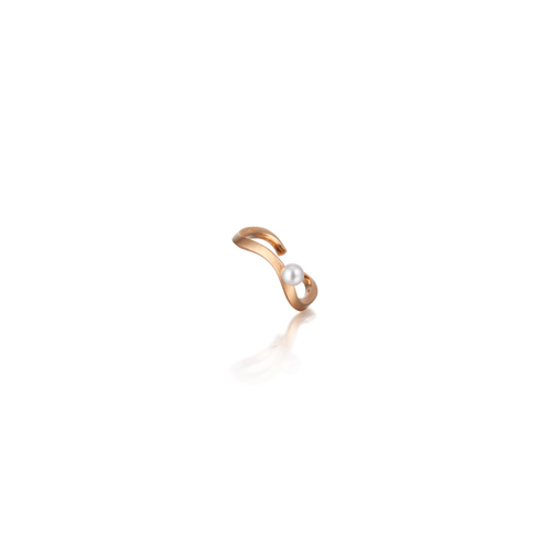 WAVE pearl ring rose gold