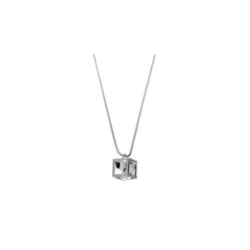 CUBE necklace_ white gold