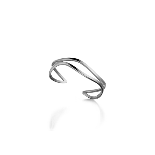 WAVE_ two line cuff_ white gold