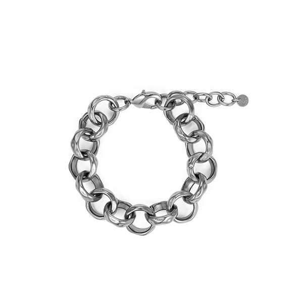 chain bracelet 03_hammered chain_white gold
