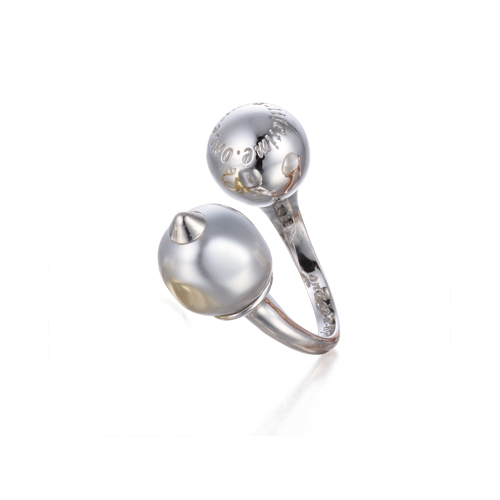 baroque pearl open ring white
