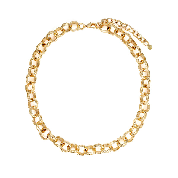 chain necklace 03_hammered chain_yellow gold